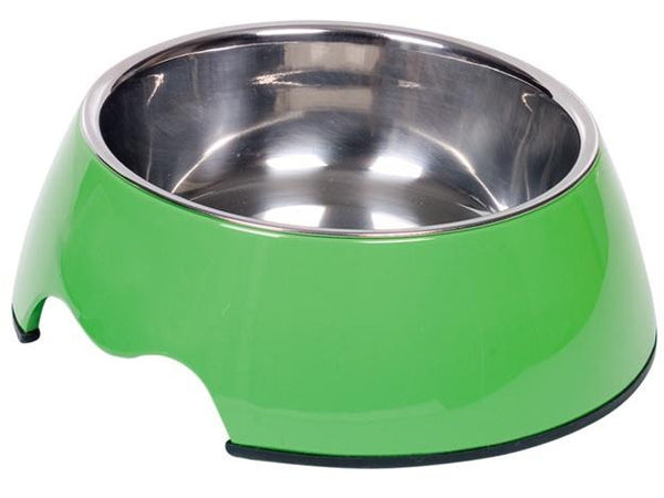 73482-03 Dog Melamine bowl "NOBLY" green M: 17,5 x 6,,5 cm, 350 ml