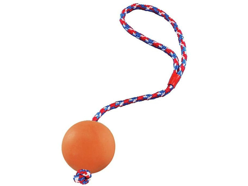 69005 NOBBY Rubber ball with rope - PetsOffice
