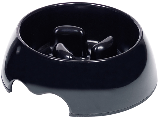 73486-06 NOBBY Anti-gulping bowl Black 17,5 x 6,5 cm, 400 ml - PetsOffice
