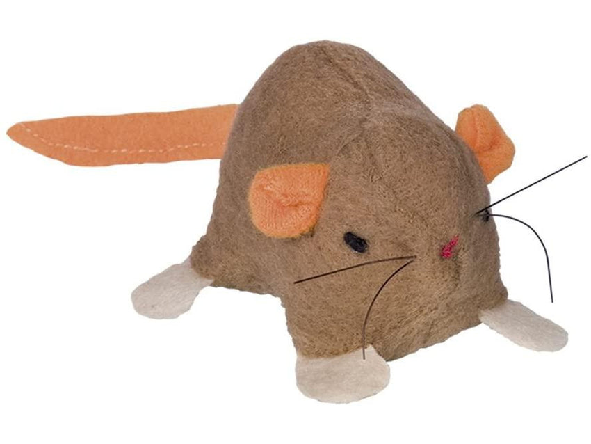 66860 NOBBY Plush Mouse with catnip light brown 6,5 cm