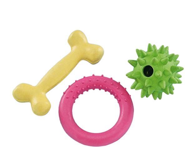 69026 NOBBY Puppy set rubber toy - PetsOffice