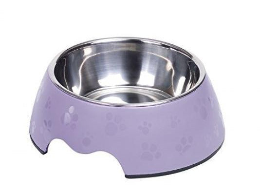 73498-38 NOBBY Dog Melamine bowl "NOBLY PAW" purple M: 17,5 x 6,5 cm, 350 ml