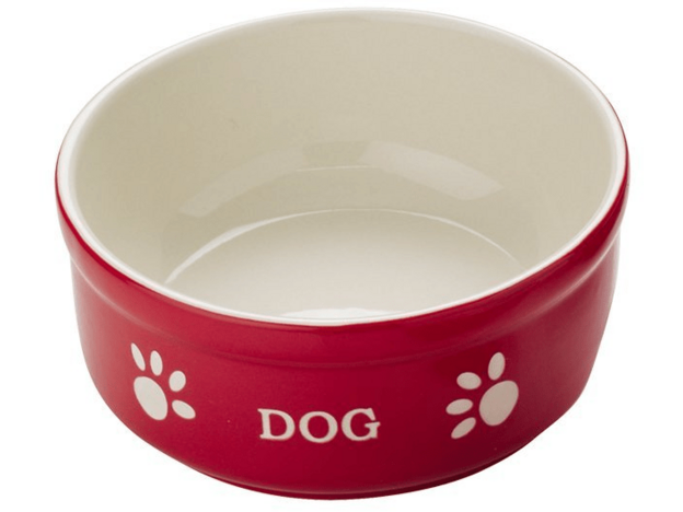 68769 NOBBY Dog ceramic bowl "DOG" Red 15,5 X 15,5 X 6,5 cm - PetsOffice