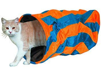80220 NOBBY Cat tunnel blue orange striped 50 x 25 cm - PetsOffice