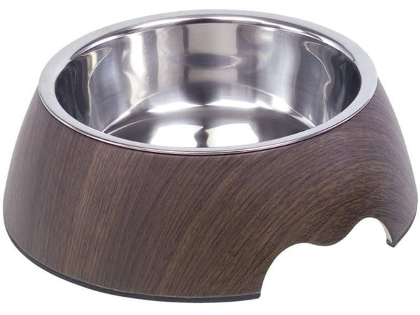 73341 NOBBY Dog Melamine bowl "DARK WOOD"  L: 22 x 7,5 cm, 700 ml