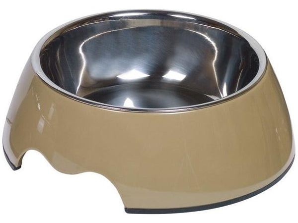 73482-09 NOBBY Dog Melamine bowl "NOBLY" taupe M: 17,5 x 6,5 cm, 350 ml - PetsOffice