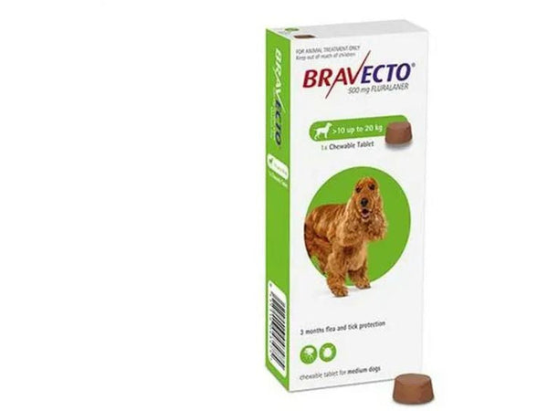Bravecto for Ticks And Fleas 500mg 10kg-20kg (1 Chew)