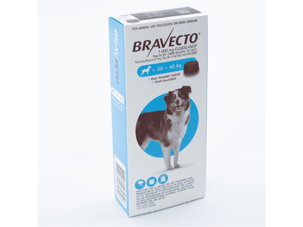 Bravecto for Ticks And Fleas 1000mg 20kg-40kg (1 Chew)