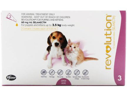 Revolution Flea & Worm Treatment for Puppies & Kittens up to 2.5Kg (1 Dose)