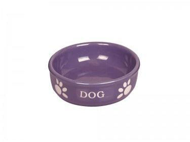 73416 NOBBY Dog ceramic bowl "DOG" purple Ø15,5 X 6,5 cm - PetsOffice