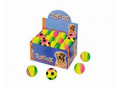 67229 NOBBY Foam rubber balls "RAINBOW" assorted display 24 pcs, 6,3 cm - PetsOffice