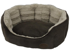 60773 NOBBY Comfort bed oval "KARA" brown l x w x h: 65 x 57 x 22 cm