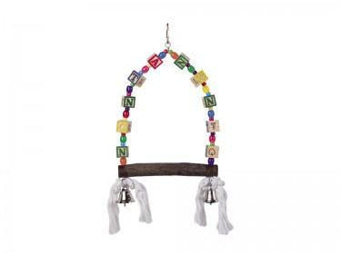 31682 NOBBY Cage Toy, Swing with colored dices 35 x 18 cm - PetsOffice