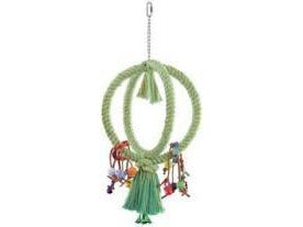31265 NOBBY Cage Toy, Climbing rings crossbred green middle; Ø 26 cm - PetsOffice