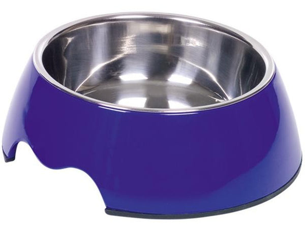 73482-05 Dog Melamine bowl "NOBLY" blue M: 17,5 x 6,,5 cm, 350 ml