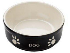 68766 NOBBY Dog ceramic bowl "DOG" Black 13,5 X 13,5 X 5 cm - PetsOffice