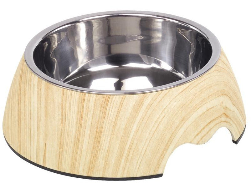 73343 NOBBY Dog Melamine bowl "LIGHT WOOD"  M: 17,5 x 6,5 cm, 350 ml