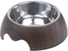 73339 Dog Melamine bowl "DARK WOOD"  S: 14 x 4,5 cm, 160 ml