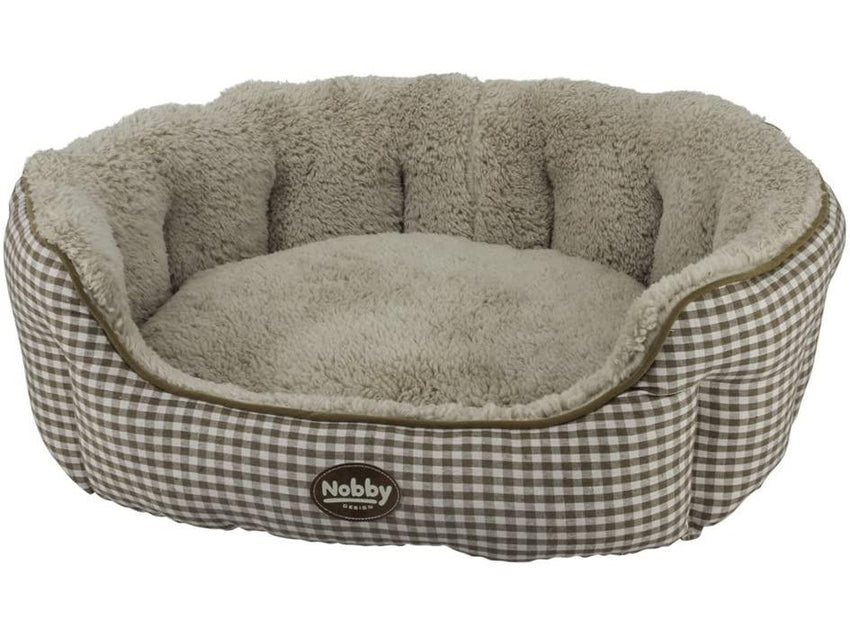 60823 NOBBY Comfort bed oval "XAVER" brown l x w x h: 55 x 50 x 21 cm