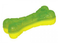 59970 NOBBY TPR-Foam bone green/yellow 15 cm - PetsOffice