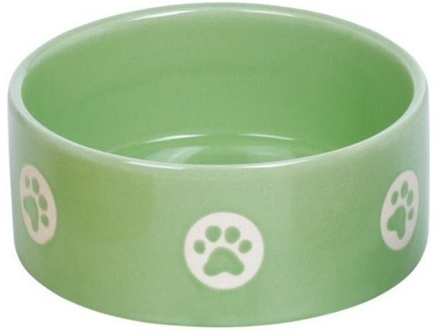 73621 Dog ceramic bowl "TASSU" green Ø 15,0 X 6,0 cm