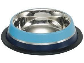 73559 NOBBY Stainless steel bowl TWO TONE, anti slip darkblue/lightblue 0,25 L 15,5 cm - PetsOffice