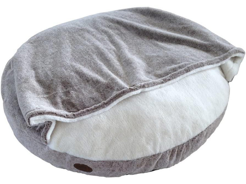 60667 NOBBY Comfort Cushion round "CUDDLY" with Blanky lightbrown Ø 92 cm