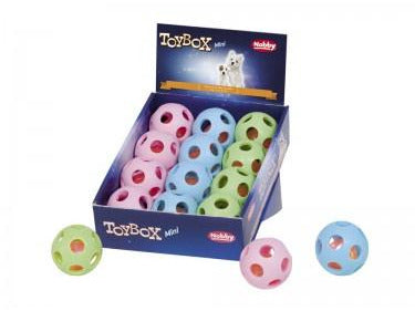 60361 NOBBY Rubber Ball with holes "Flashing" 7 cm - PetsOffice