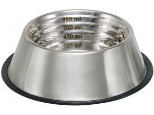 73505 NOBBY Stainless steel bowl CAPACITY, anti slip    0,95 L 25,5 cm