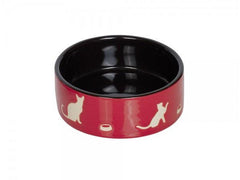 73696 Cat  ceramic bowl "SHAPE" red/black Ø 12,0 X 4,5 cm